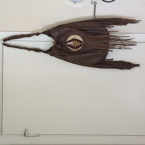 Leather Bohemian Brown Fringe Shoulder Bag